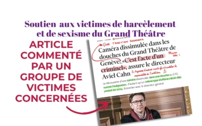 Soutien aux victimes de harcèlement et de sexisme du GRand Théatre de Genève